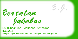 bertalan jakabos business card
